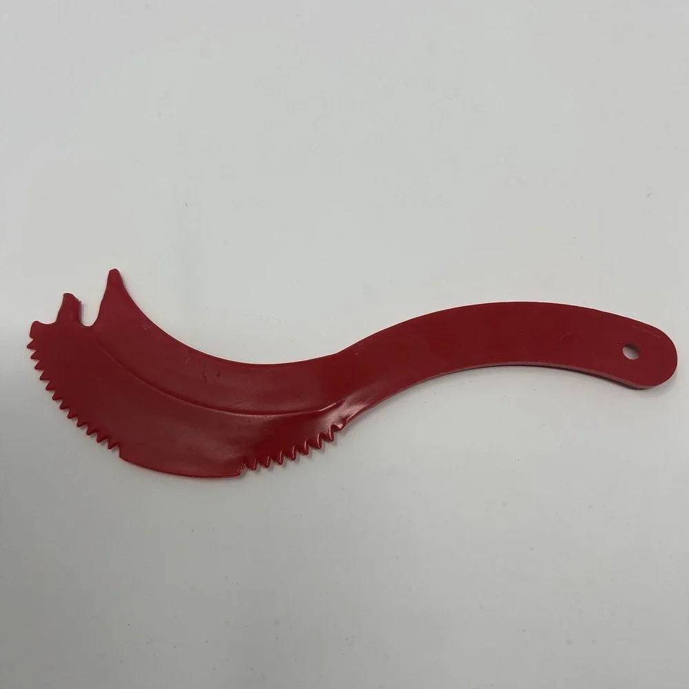 Tupperware Sli Saw All Red Plastic Knife Slicer Cheese Veggie Olive Fork 46-4